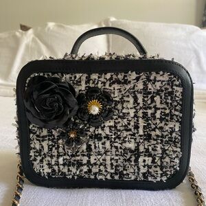 Cristina Sabatini Black and White Tweed Handbag